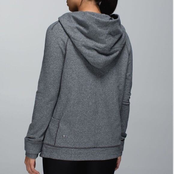 Lululemon Find Your Centre Wrap Heather Speckled In Gray & Black Hoodie Size 10 - Picture 2 of 9